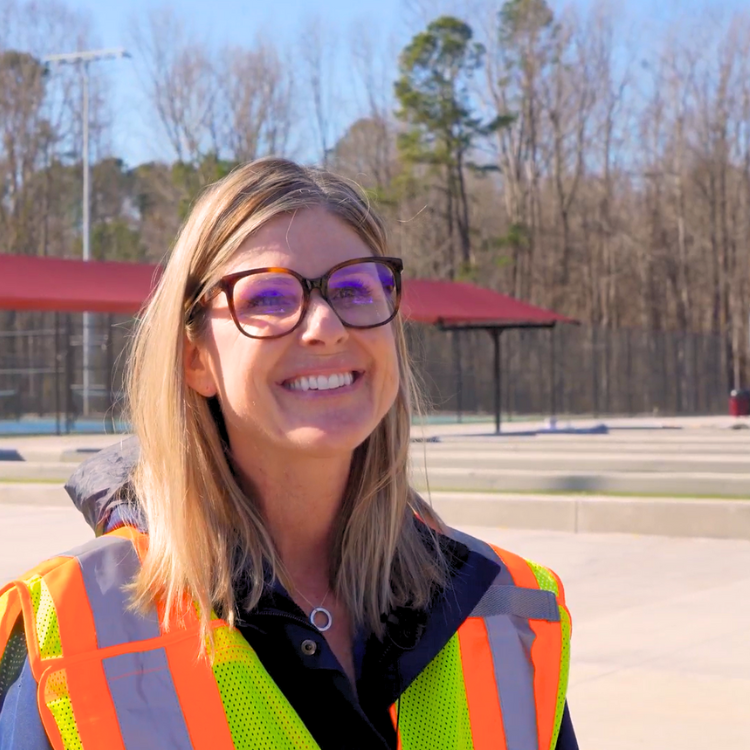 Shannon Poole in front of park